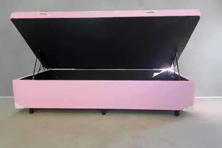 Base Baú de Solteiro Rosa Bebê - Foto 3