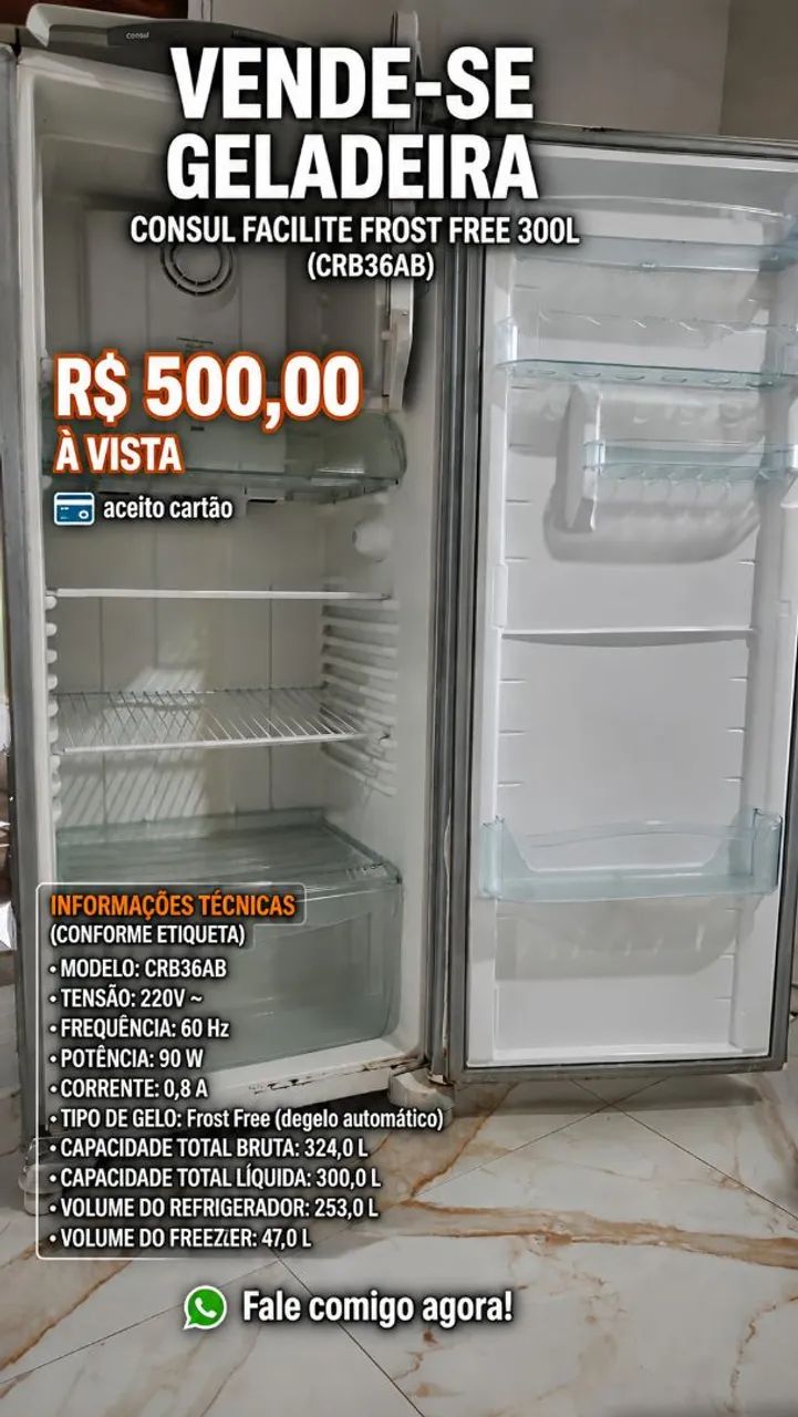 Geladeira CONSUL USADA, FUNCIONANDO!.