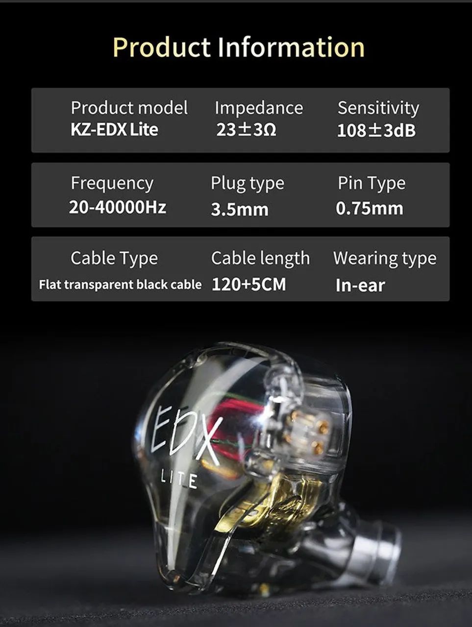 Fone de ouvido KZ edx Lite com mic - Foto 2