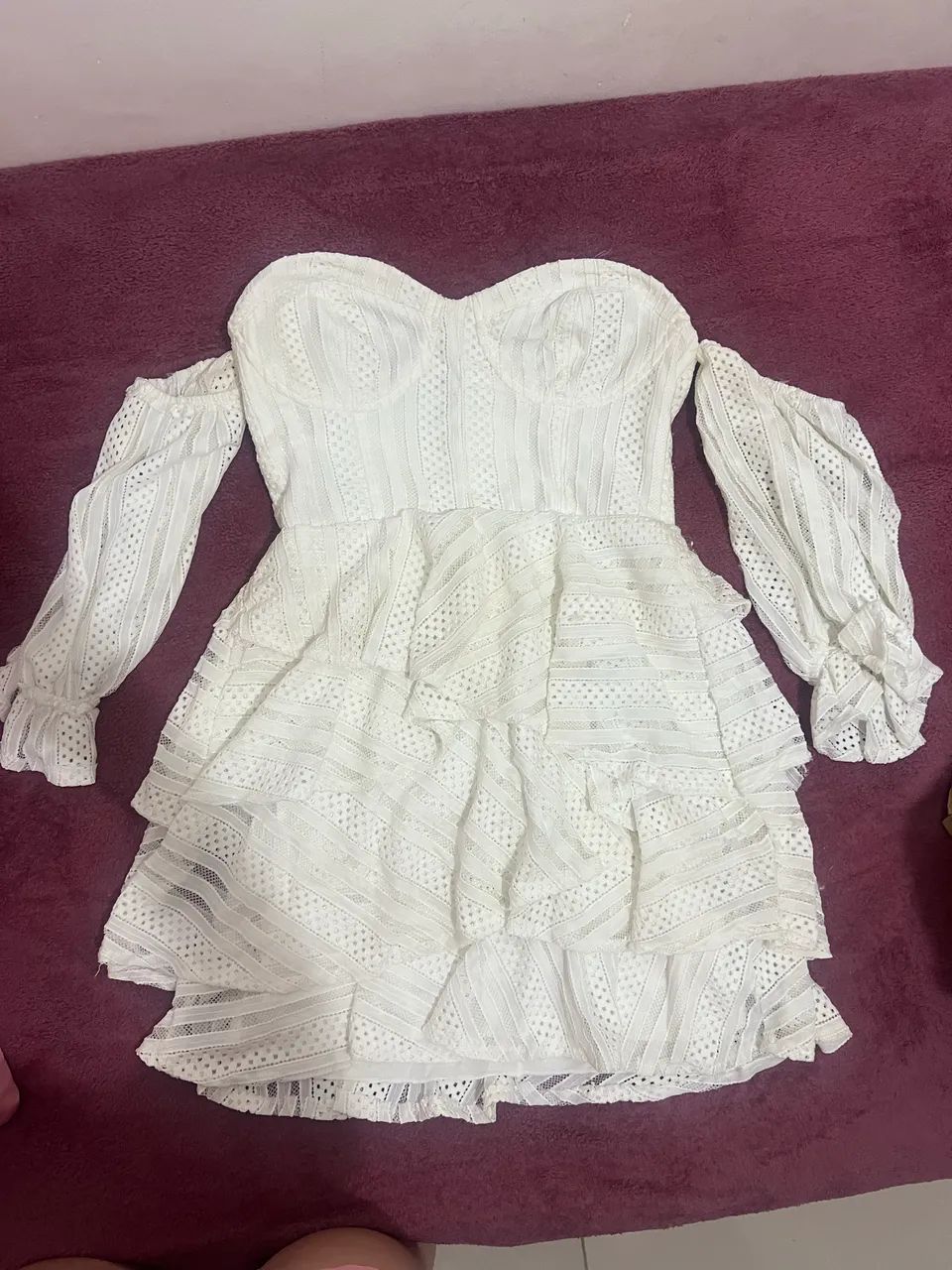 Vestido Branco Rendado - Poema Hit - Foto 4