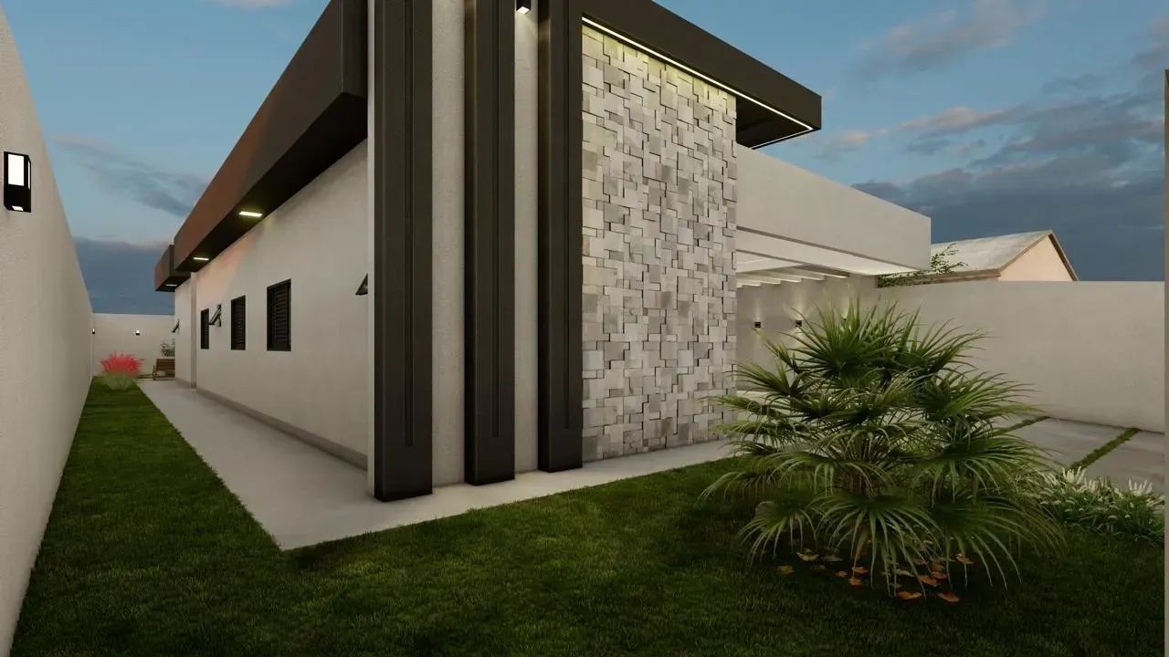 Linda casa moderna com cozinha e área gourmet planejada - Foto 3