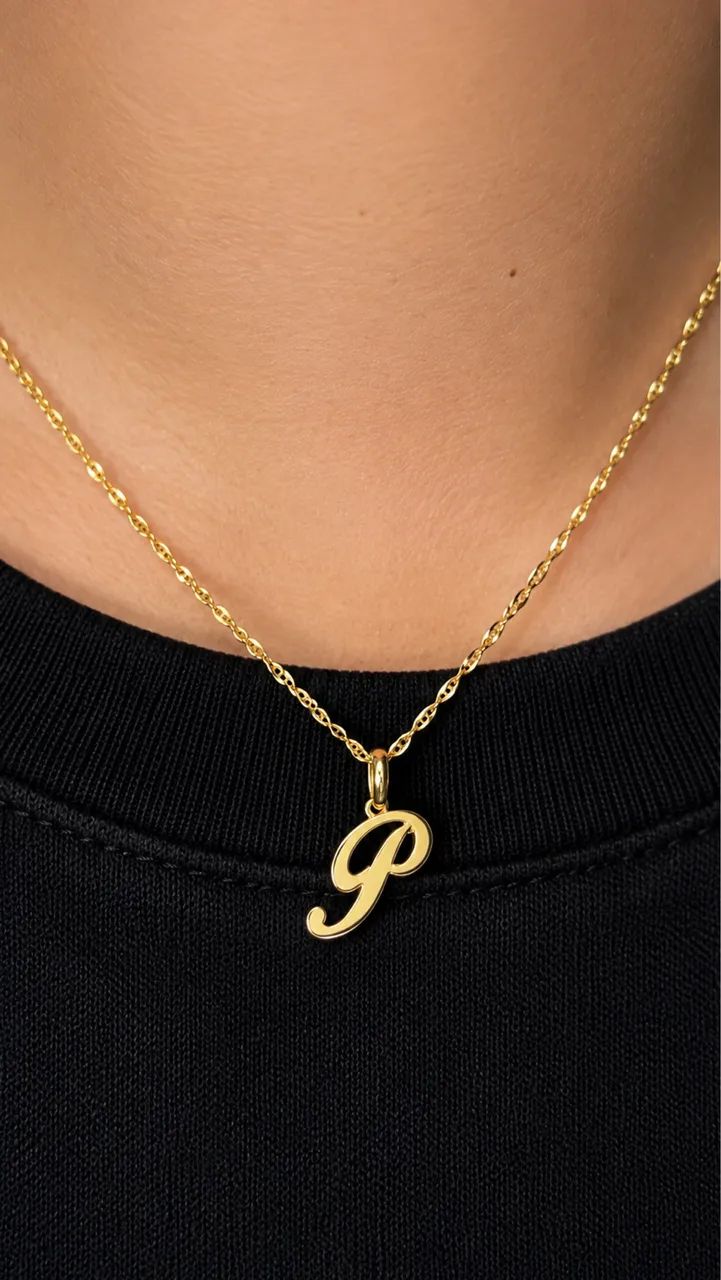 Pingente de ouro 18k escolha sua letra  - Foto 2