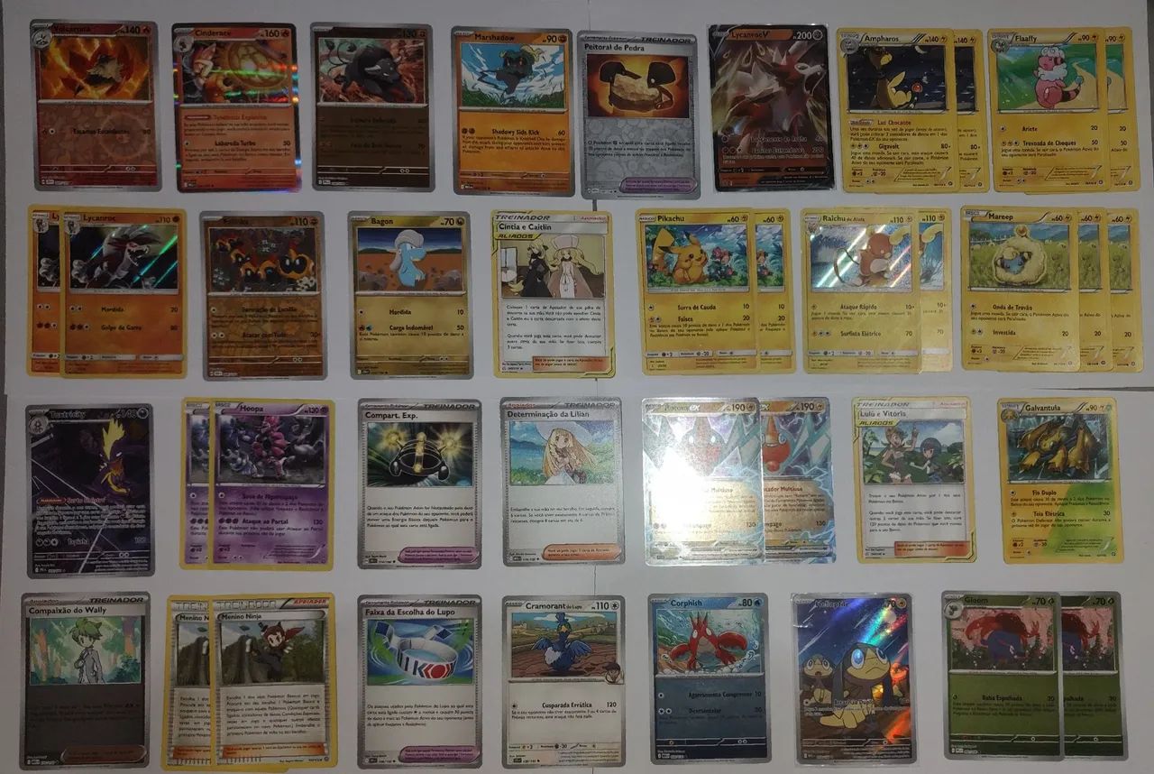 Lote de Cartas Pokémon - V, Full Art, Holo e Reverse! - Brinquedos