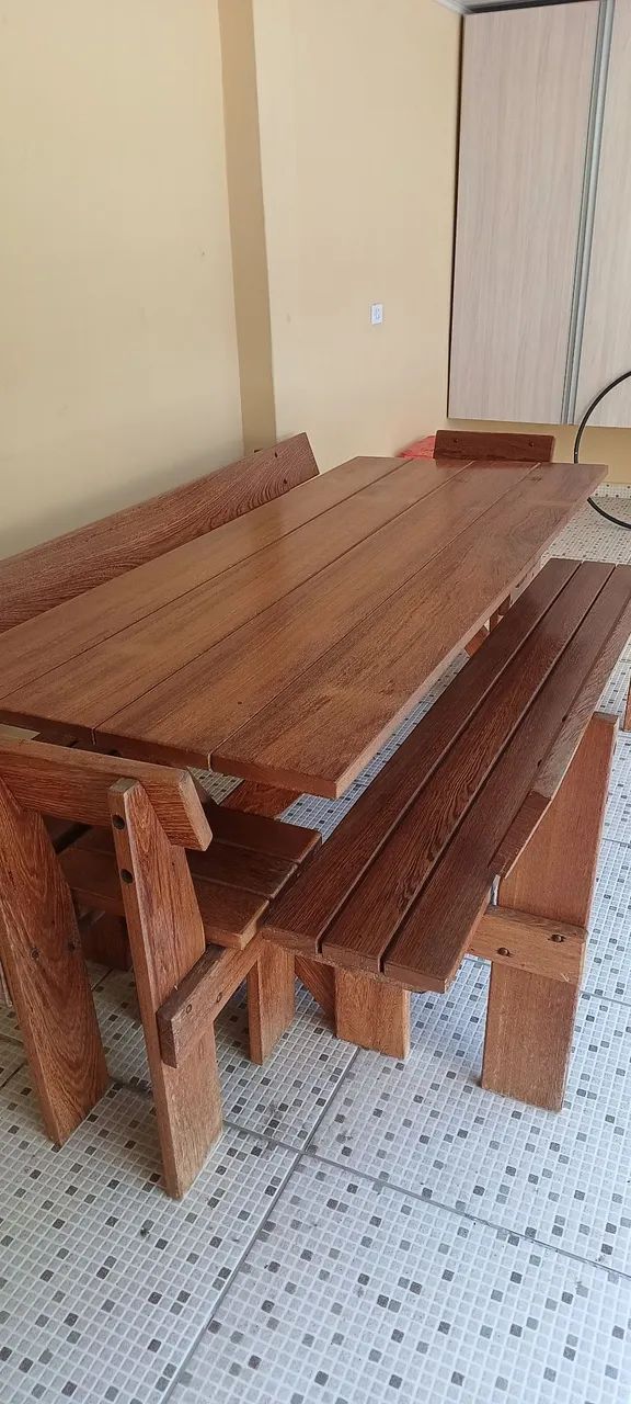 Jogo de mesa madeira angelin  - Foto 2