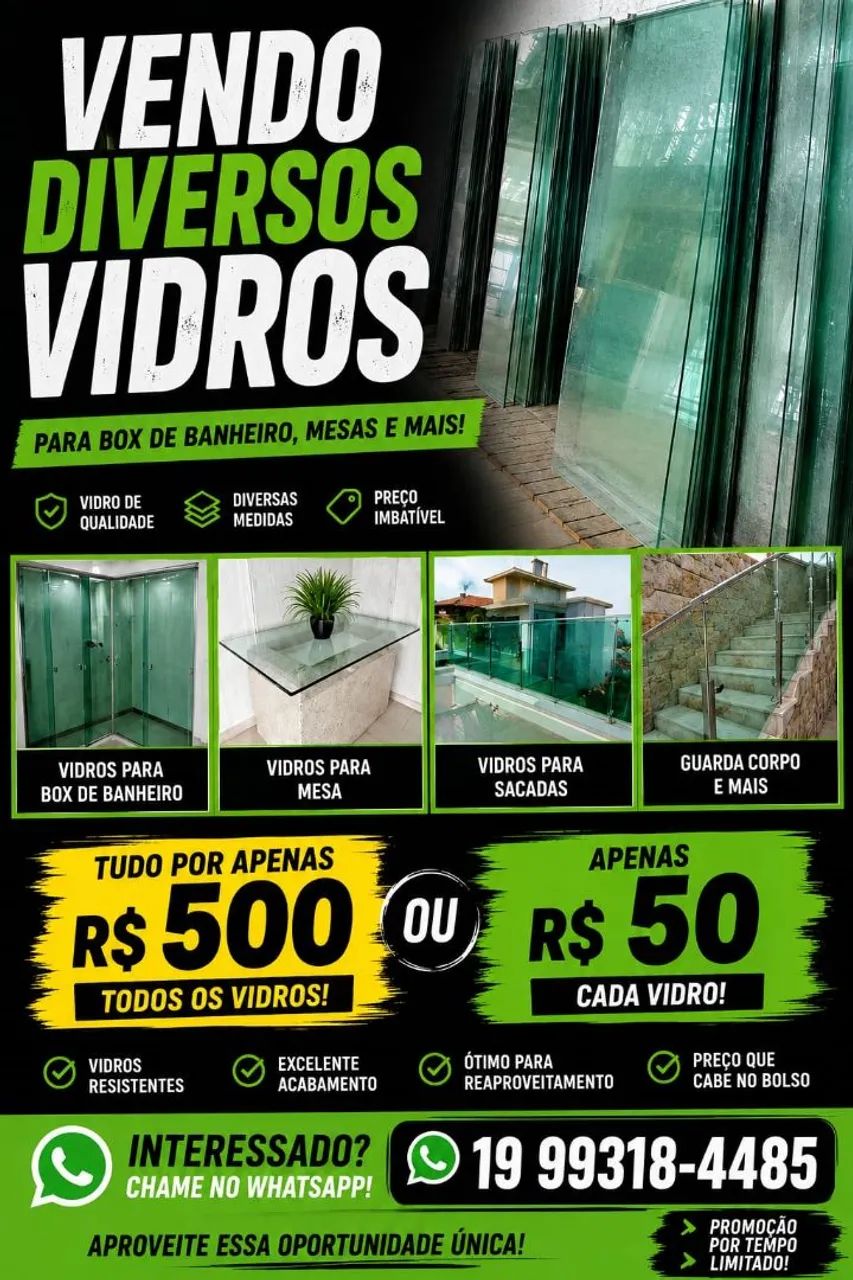 Lote de vidros 