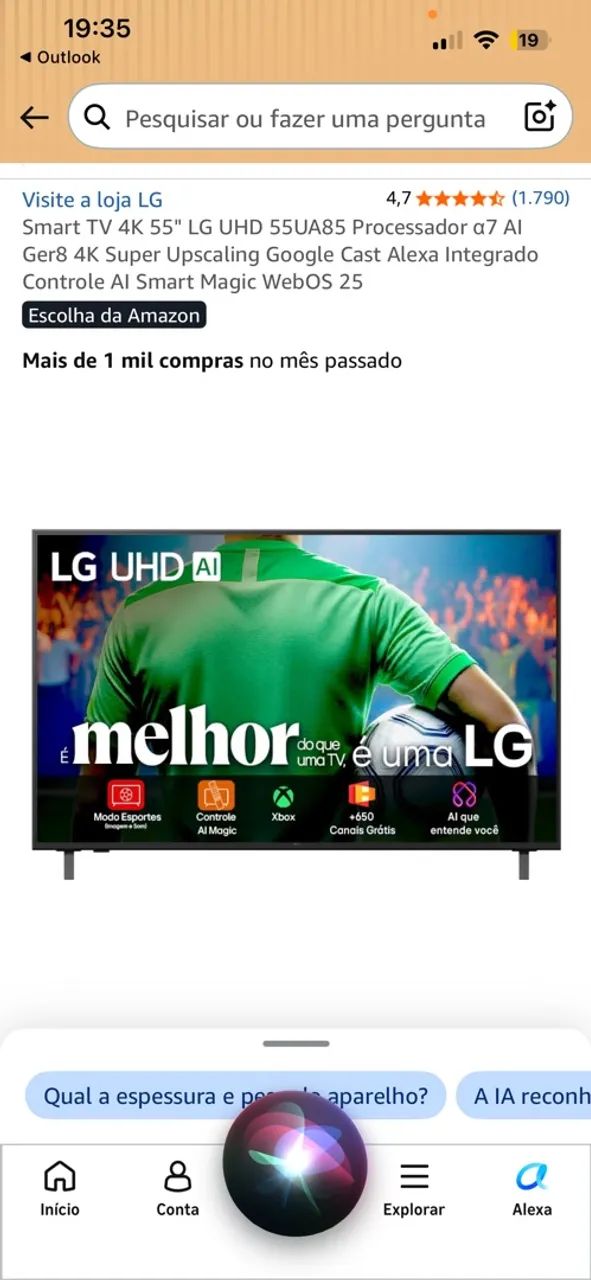 Tv smart 55 polegadas 1 mês de uso com nota fiscal  - Foto 4