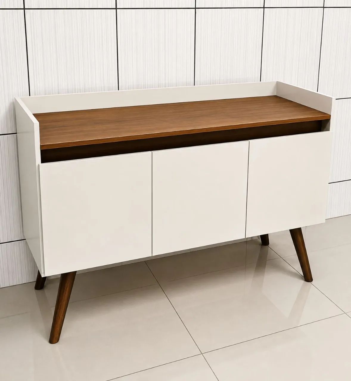 Buffet Gold 3p - Branco/mel