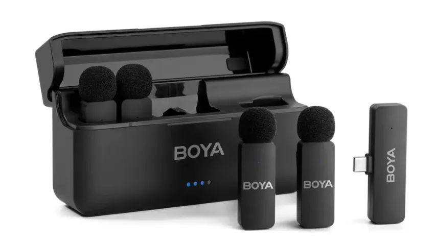 Microfone de Lapela Sem Fio 4 Pontos BY-V4U BOYA