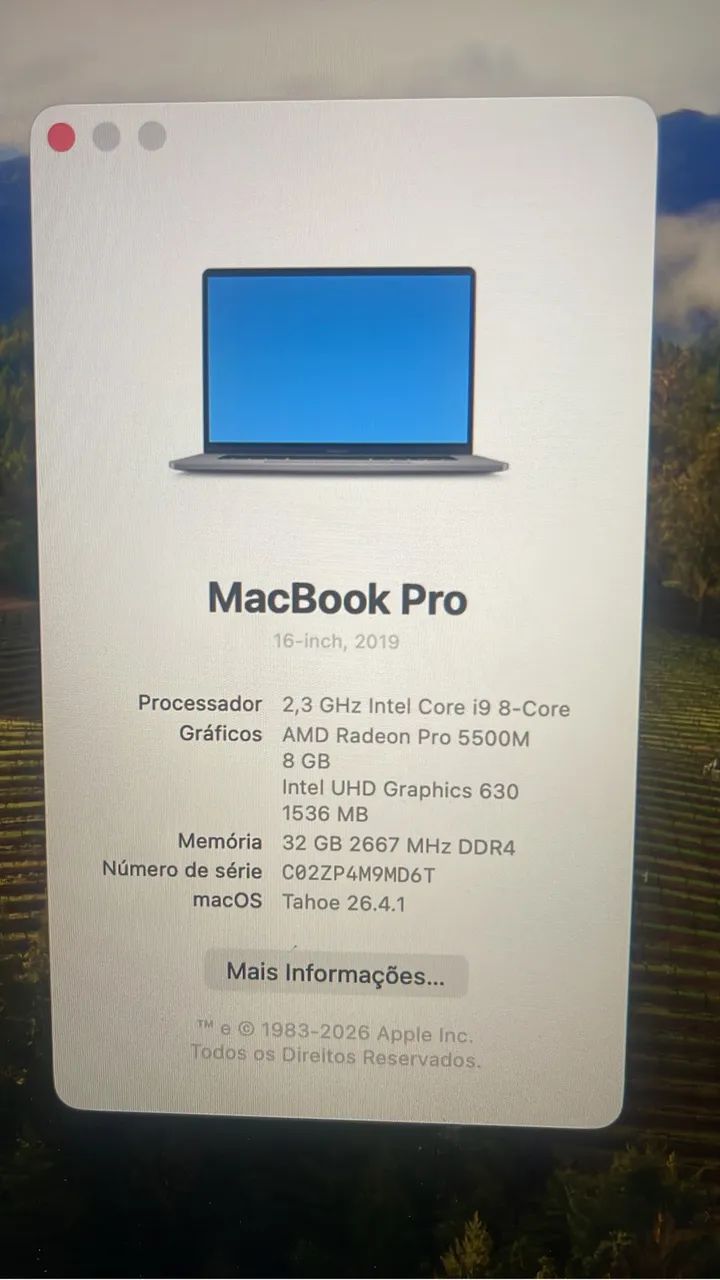 MacBook Pro I.9 32G 1TB 8G VÍDEO - Notebooks - Sobradinho
