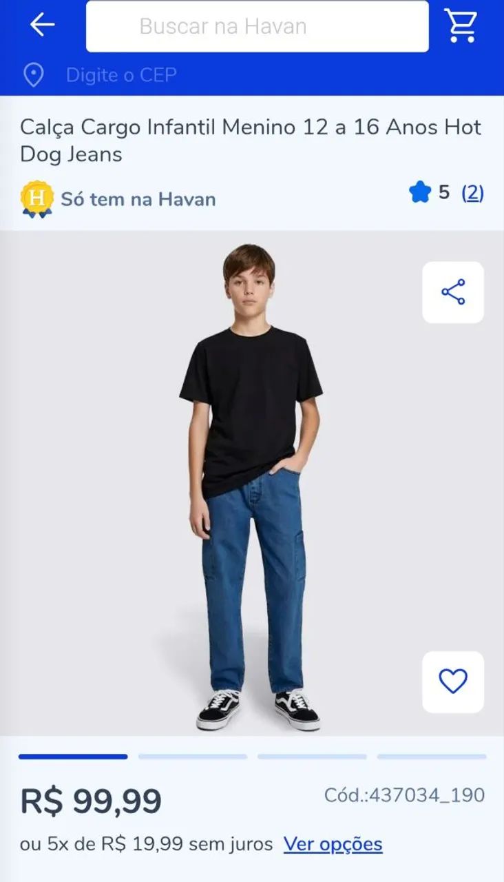 Calça jeans cargo menino 14 anos  - Foto 3