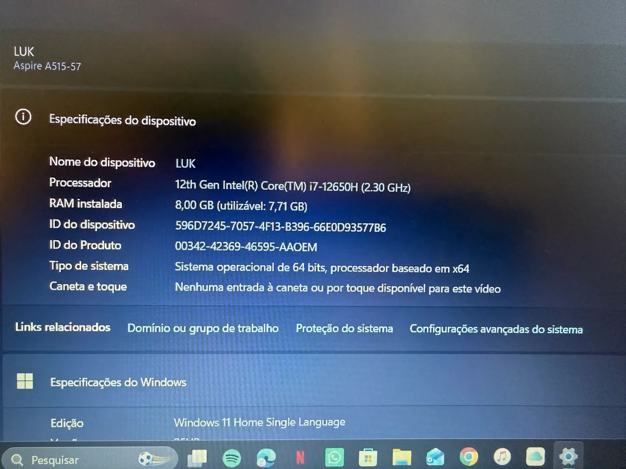 NOTBOOK ASPIRE 5 - Foto 2