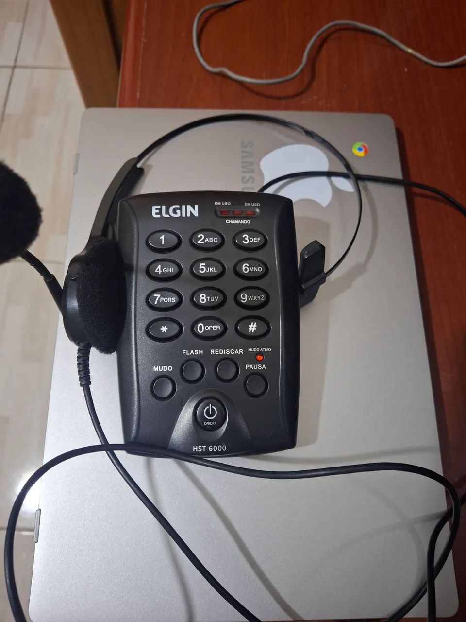 Telefone Headset Telemarketing Elgin 6000