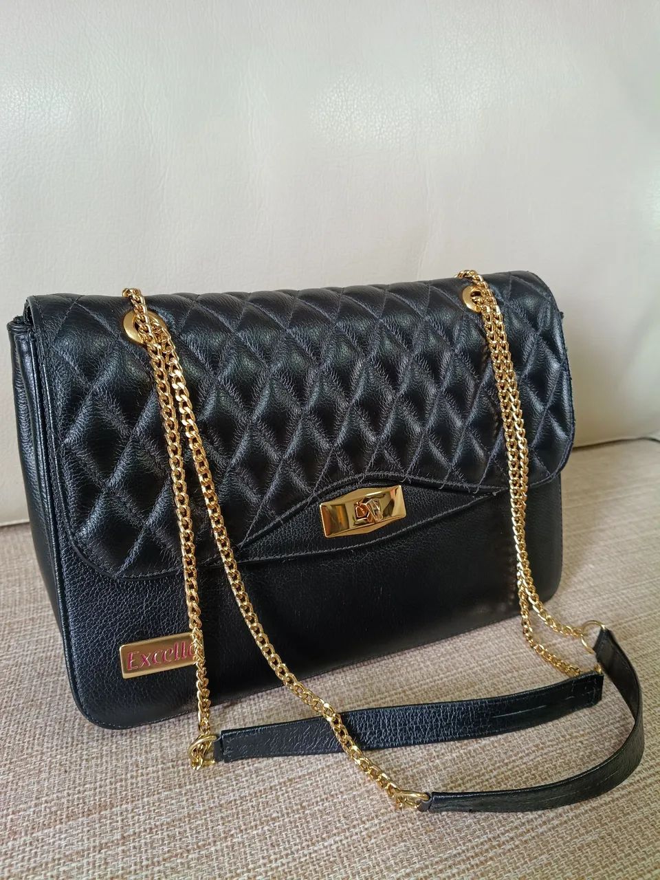 Bolsa feminina transversal couro legítimo 