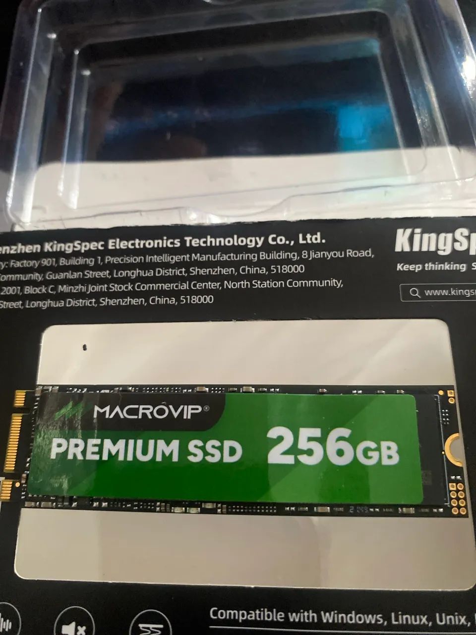 SSD M.2 NVMe 256GB novinho, alta velocidade para deixar o PC muito