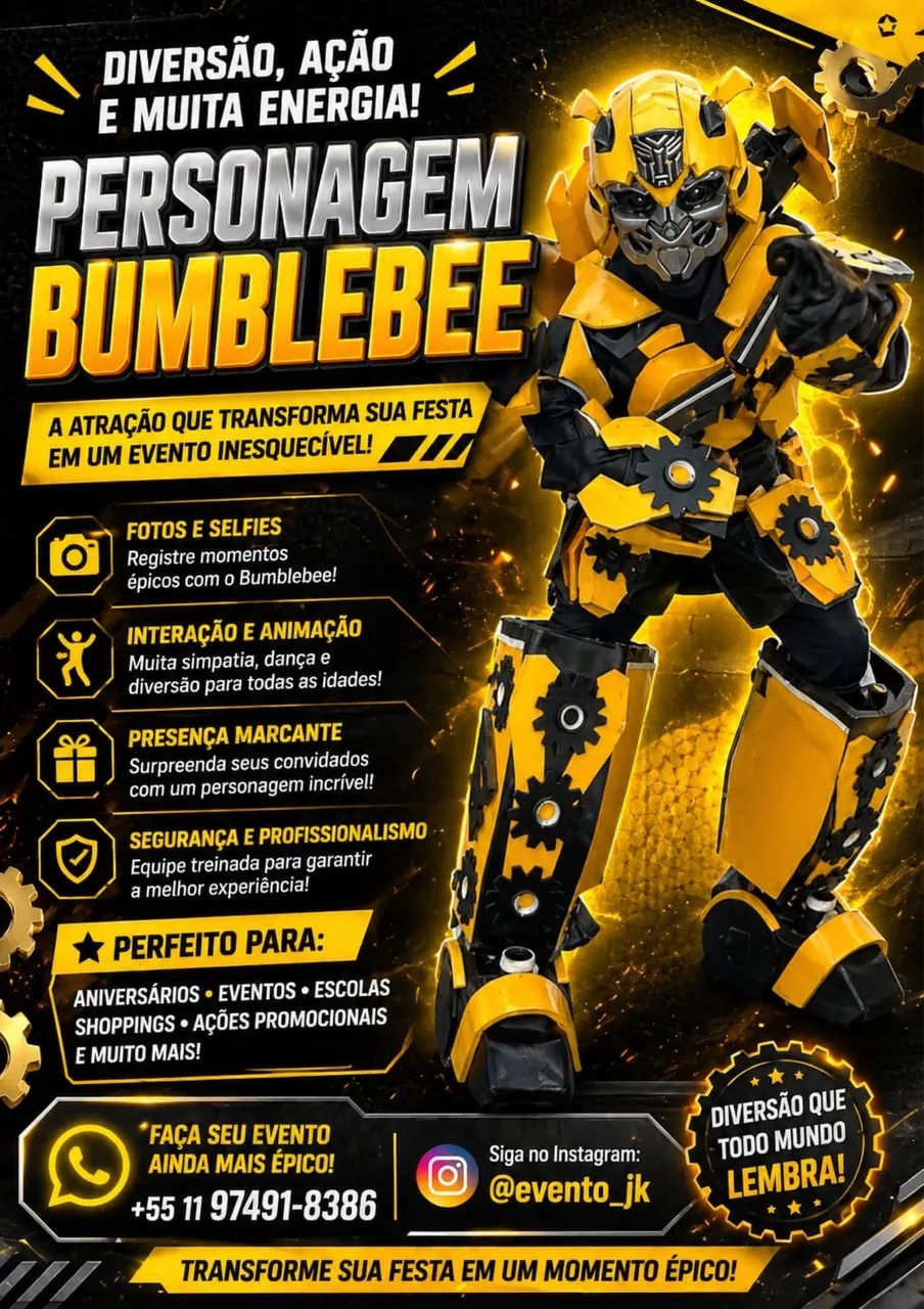 Robô Bumblebee para festas e eventos  - Foto 4