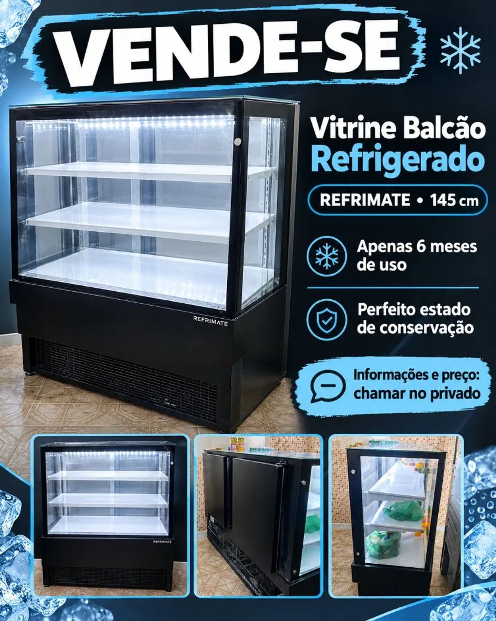 Vitrine Balcão refrigerada