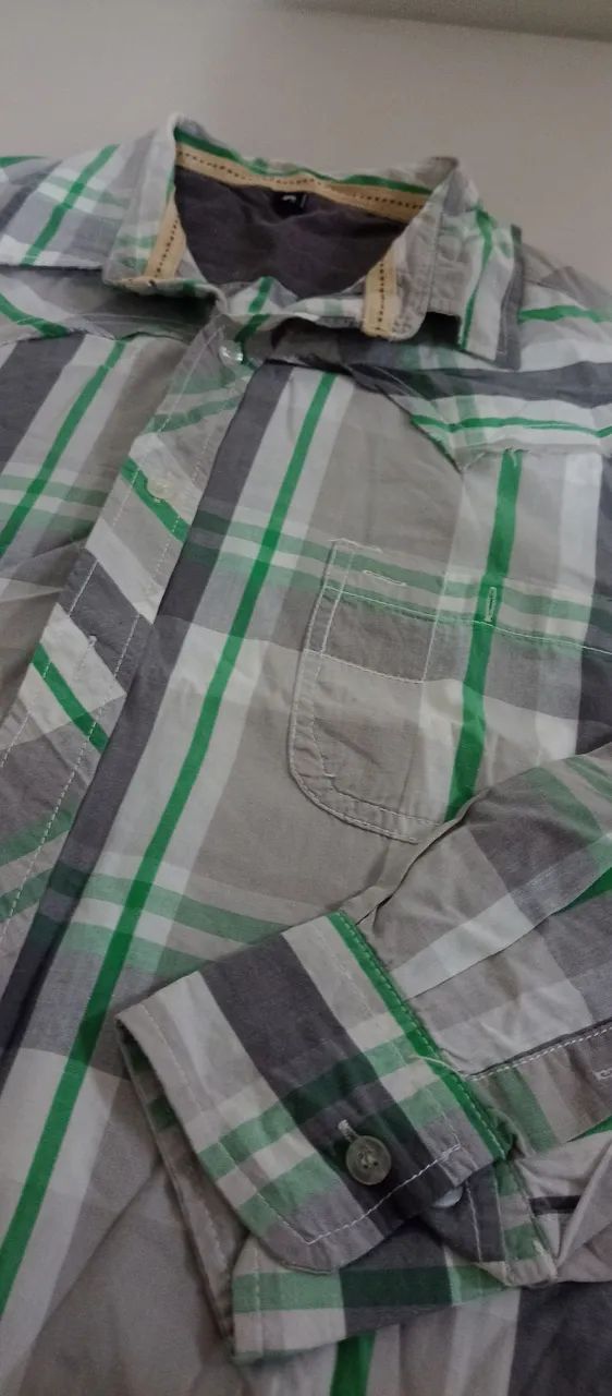 Camisa xadrez manga longa  - Foto 3