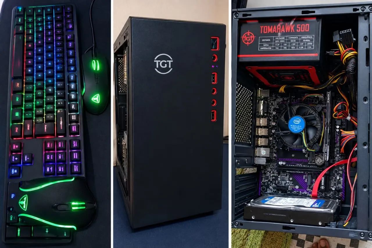 Computador completo com teclado e mouse 