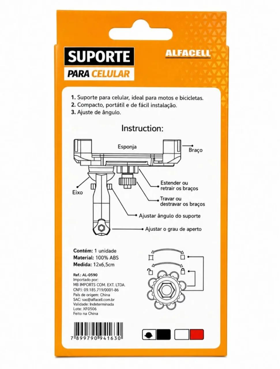 Suporte Universal para Celular Moto e Bicicleta Alfacell Ajustável - Foto 2