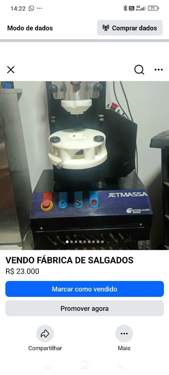 VENDO FABRICA DE SALGADOS COMPLETA 