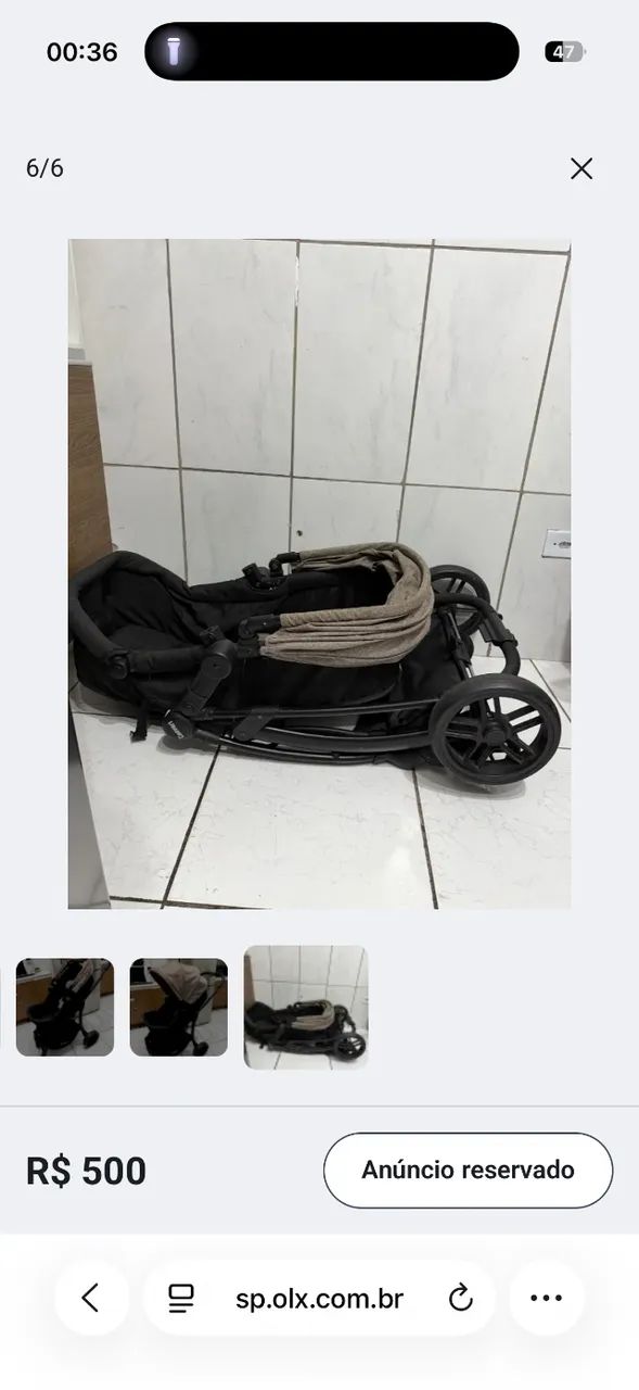 Carrinho de bebê compacto com Moisés removível  - Foto 3