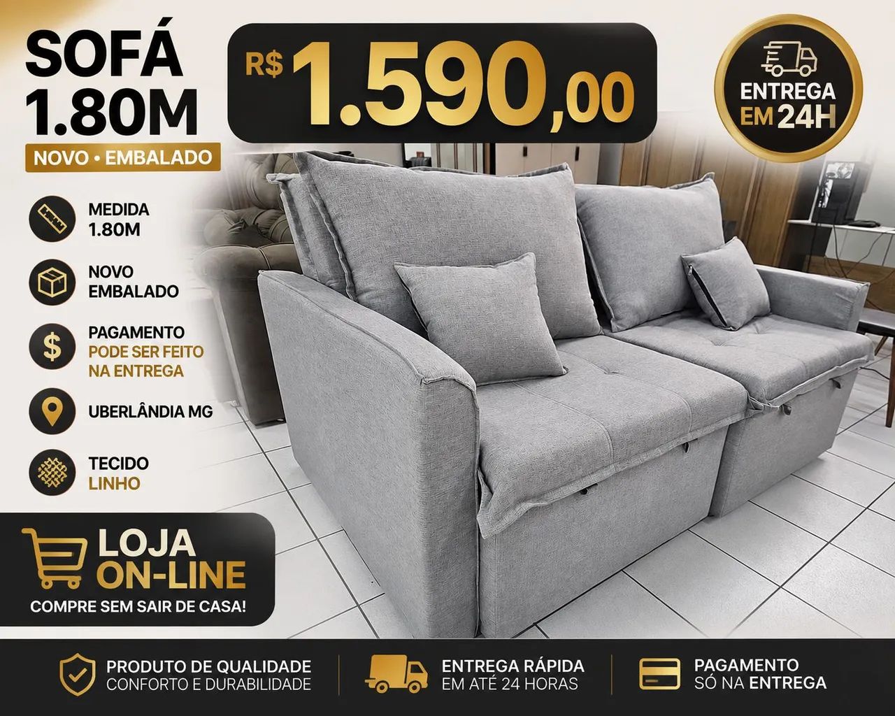 Sofá Retrátil 