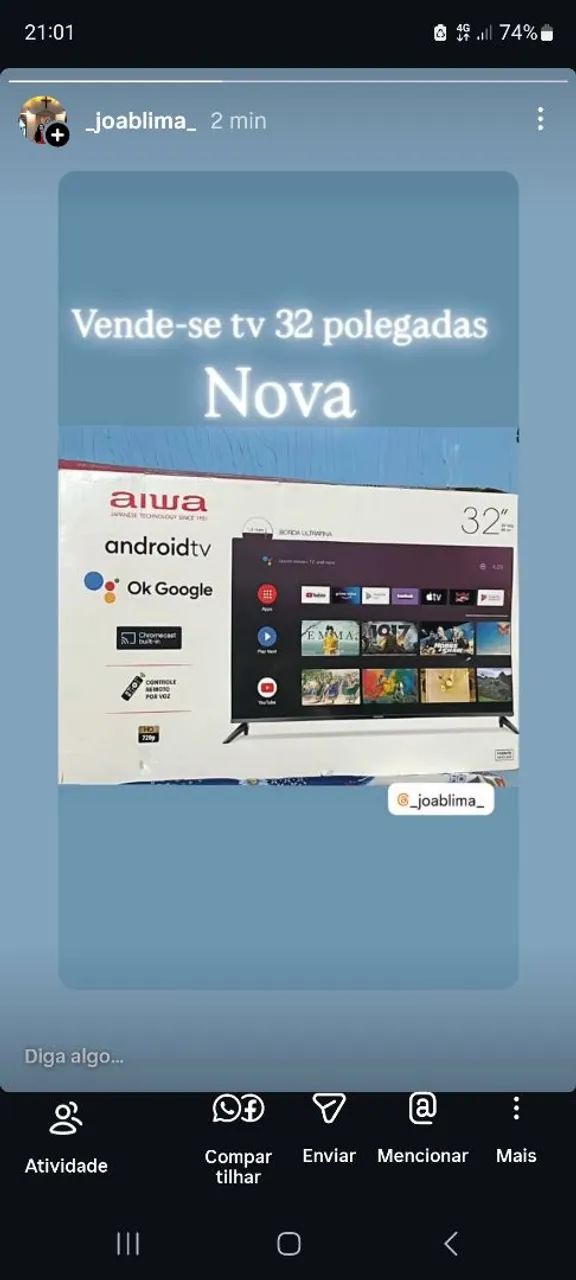 Tv 32 polegadas aiwa NOVA