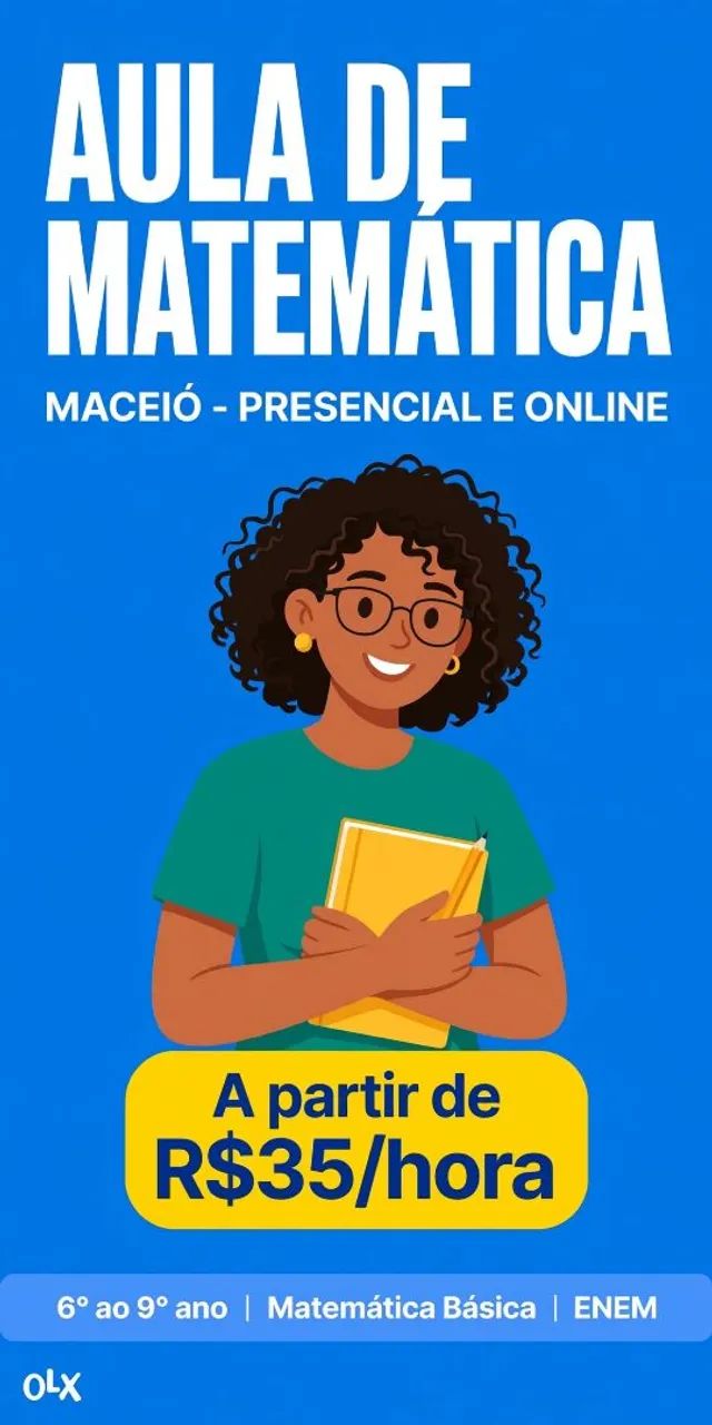 Aulas Particulares de Matemática e Reforço Escolar (Presencial e Online)
