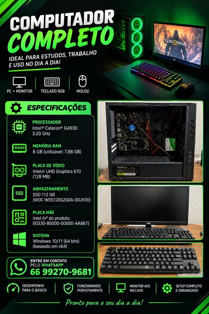 COMPUTADOR AVENDA, PARCELO NO CARTÃO 