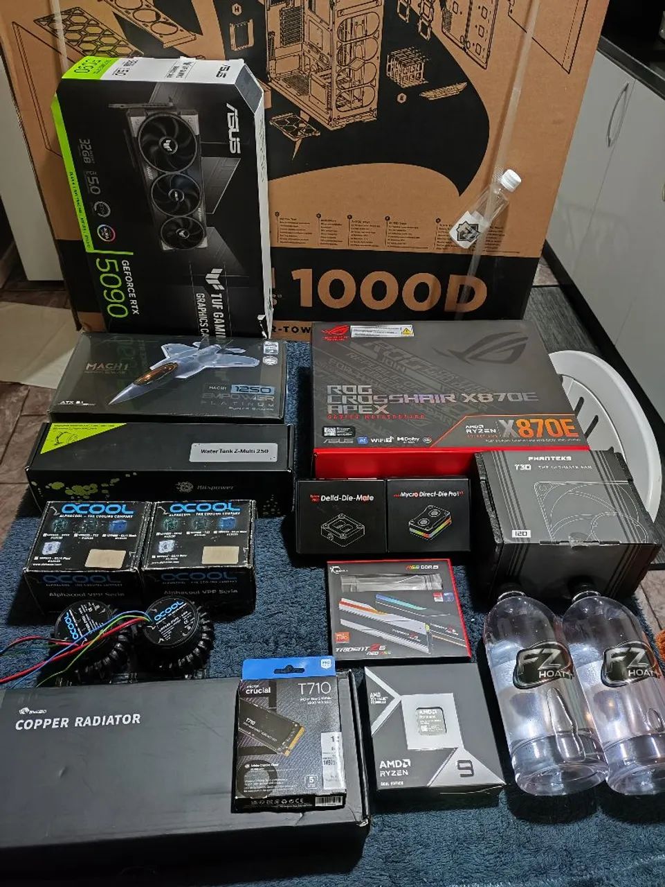 Kit 9950X3D2+6000CL26+X870E Apex+Bloco Direct die  - Foto 2