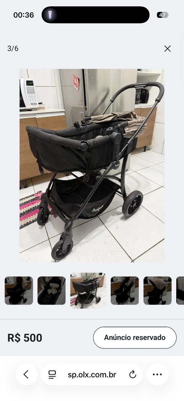 Carrinho de bebê compacto com Moisés removível  - Foto 5
