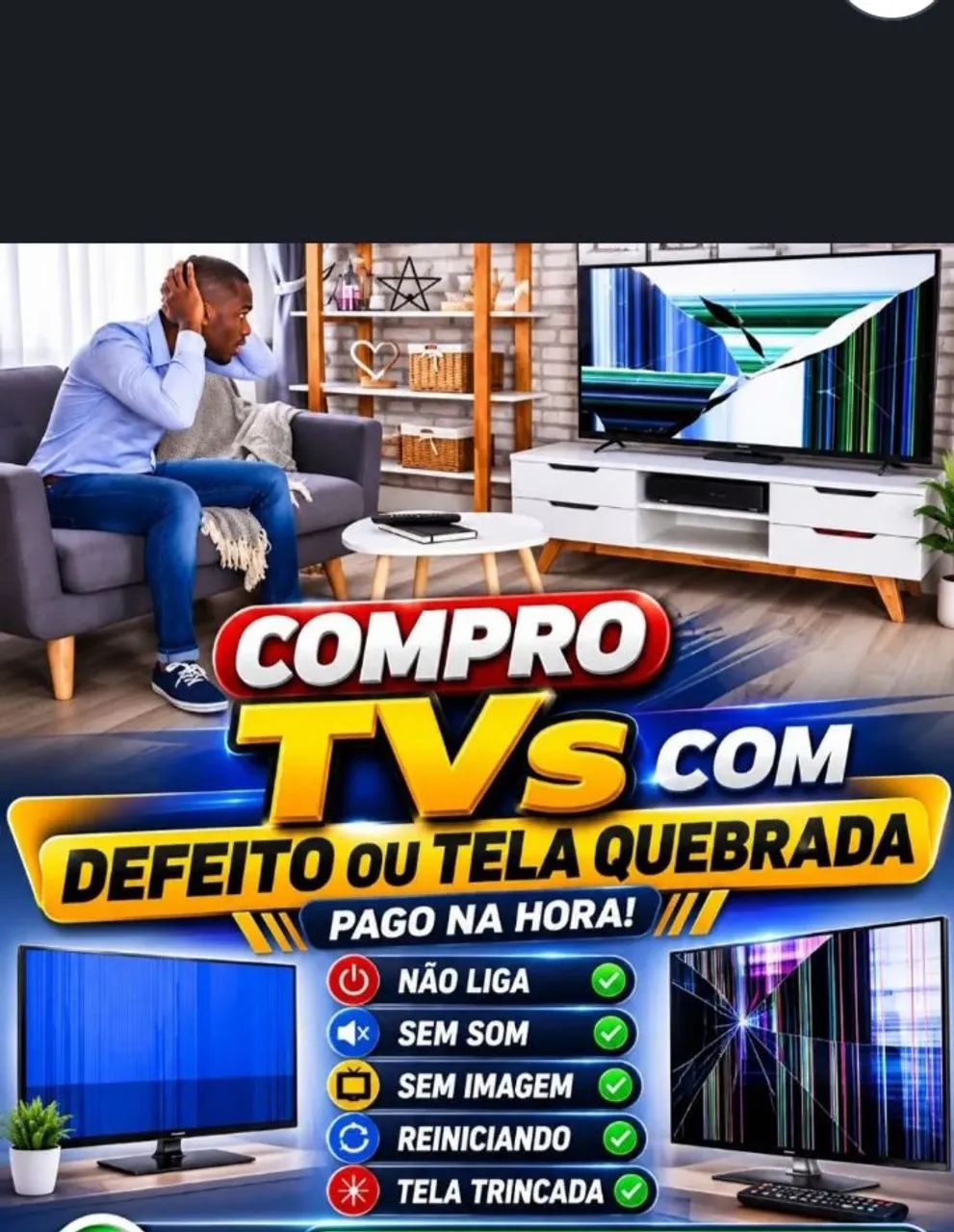 Compr@ tv com defeito 