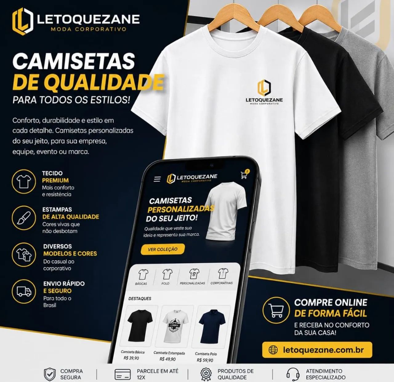 Camiseta para eventos e igrejas, 