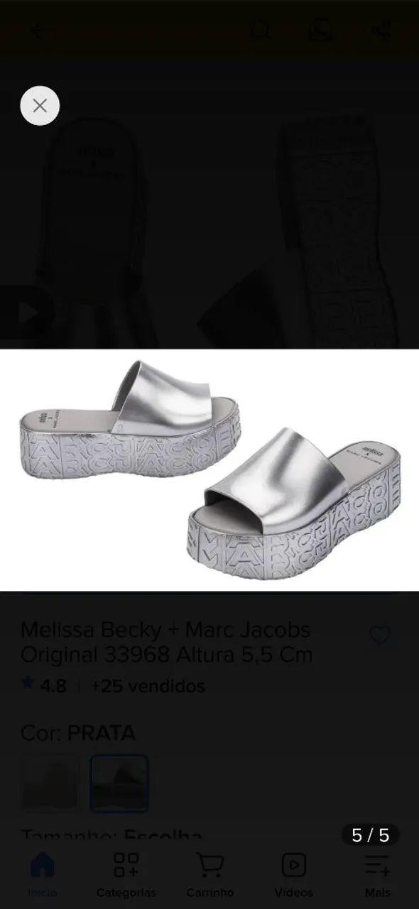 Melissa becky Marc Jacobs prata 