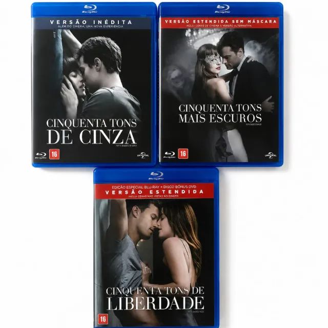 Trilogia Cinquenta Tons Blu-ray Original Completa