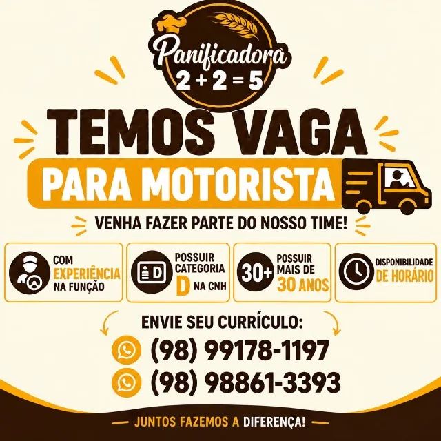 Vaga para MOTORISTA