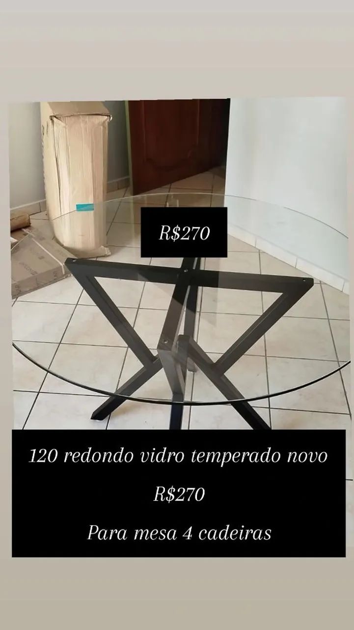 VIDRO TEMPERADO 6MM PARA MESA