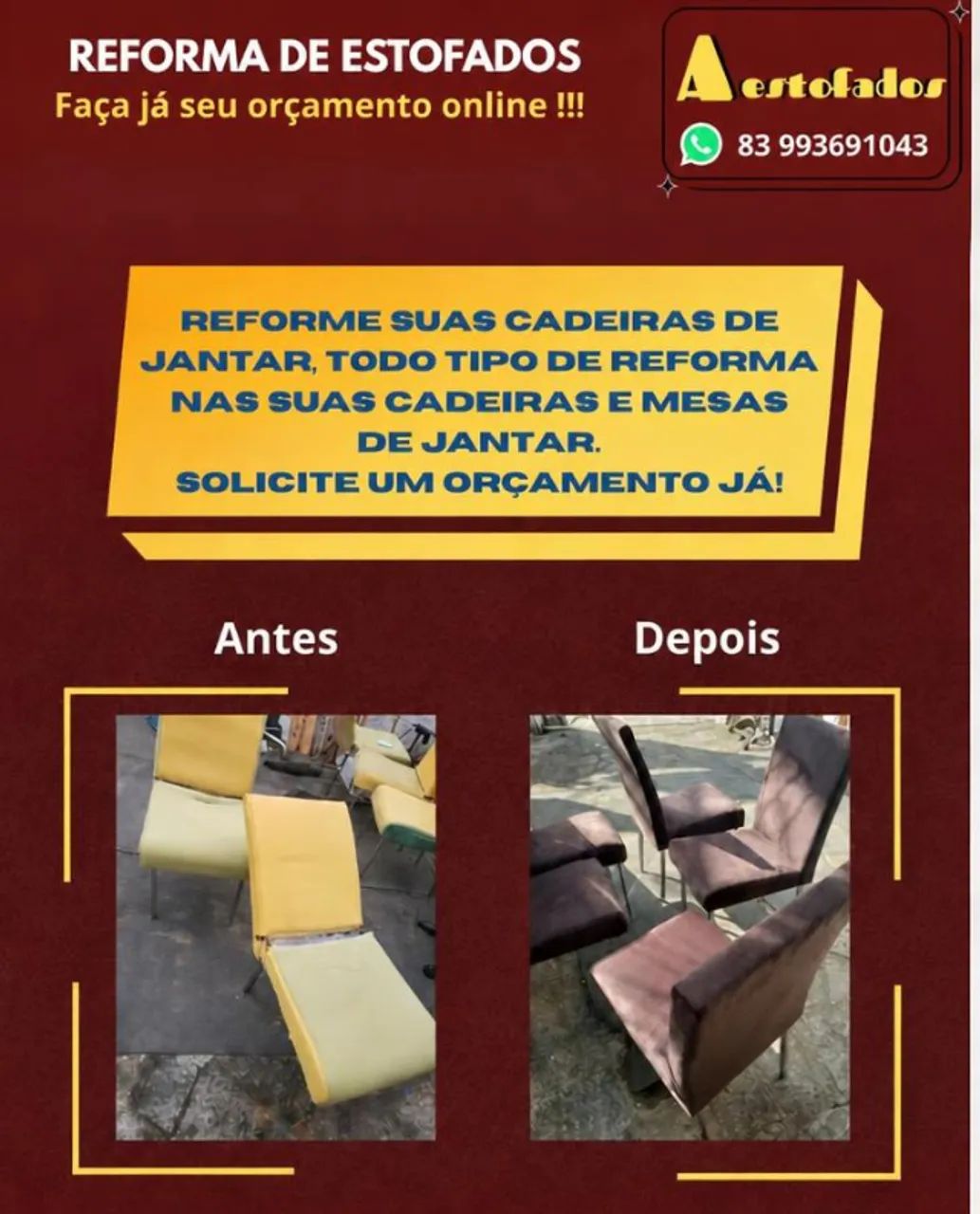 REFORMA DE CADEIRAS DE JANTAR