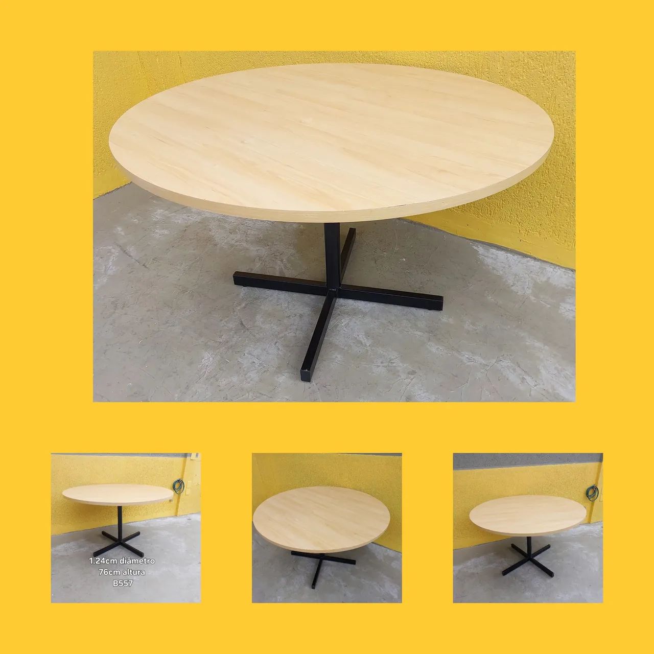 Mesa escritório redonda 1.24cm diâmetro 