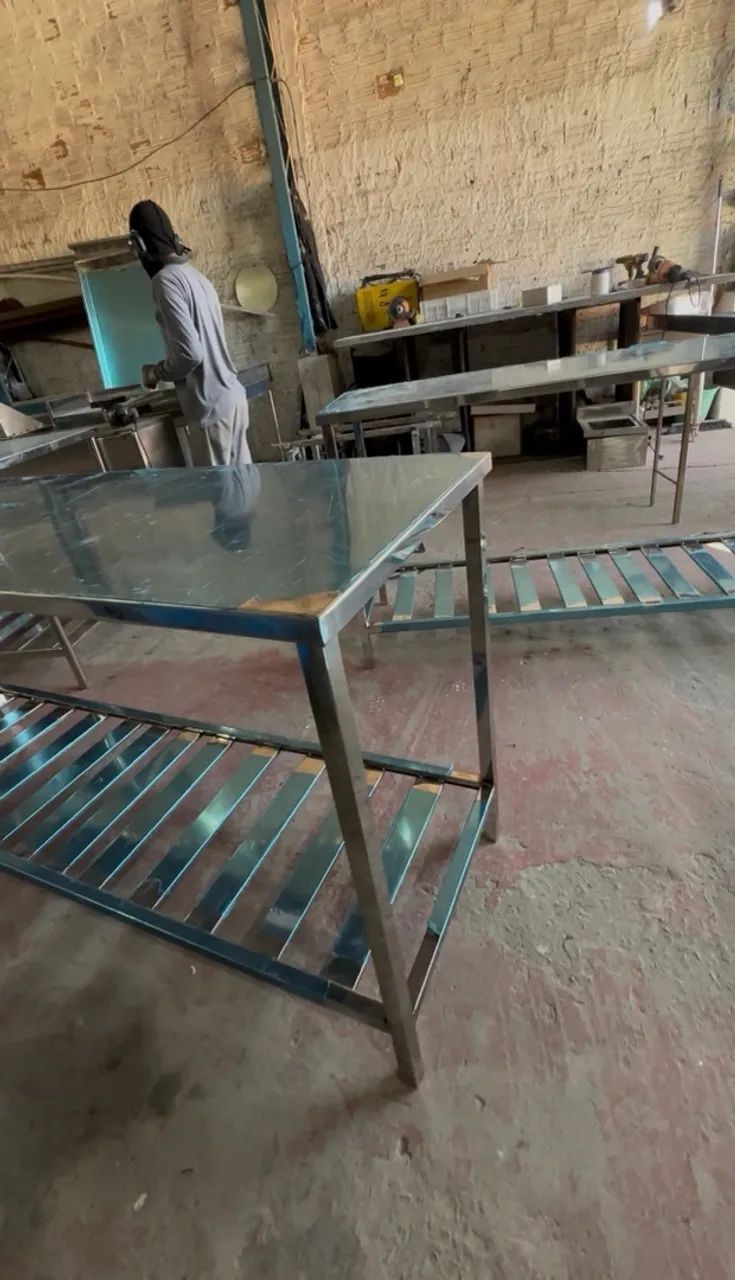 Mesa inox Menezes 190x60x90 - Foto 3