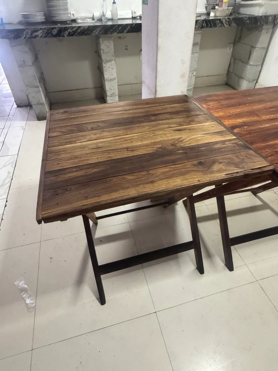 Conjunto de mesa de Madeira - Foto 2