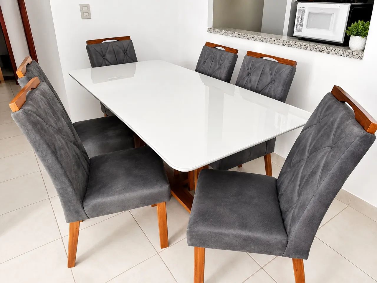 CONJUNTO MESA DE JANTAR COM 6 CADEIRAS - MEDIDAS  - Foto 4
