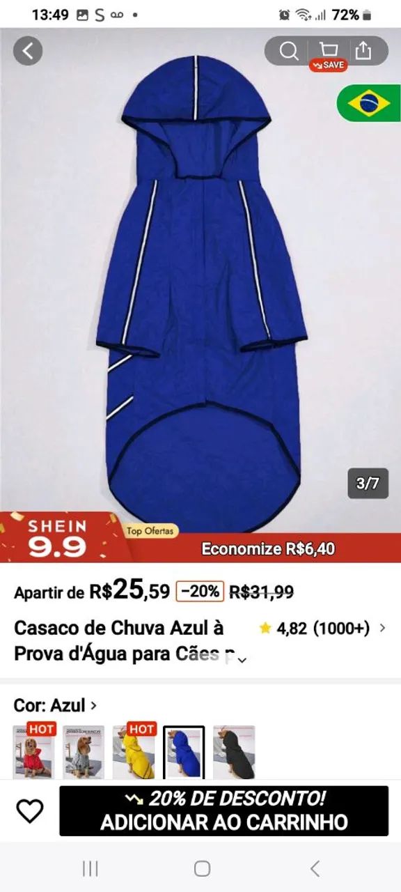 Capa de chuva para cachorro  - Foto 2