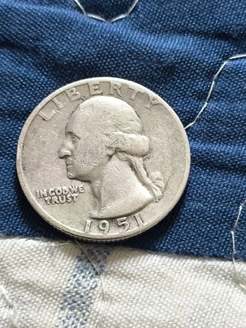 Moeda antiga quarter dollar de prata. - Foto 3