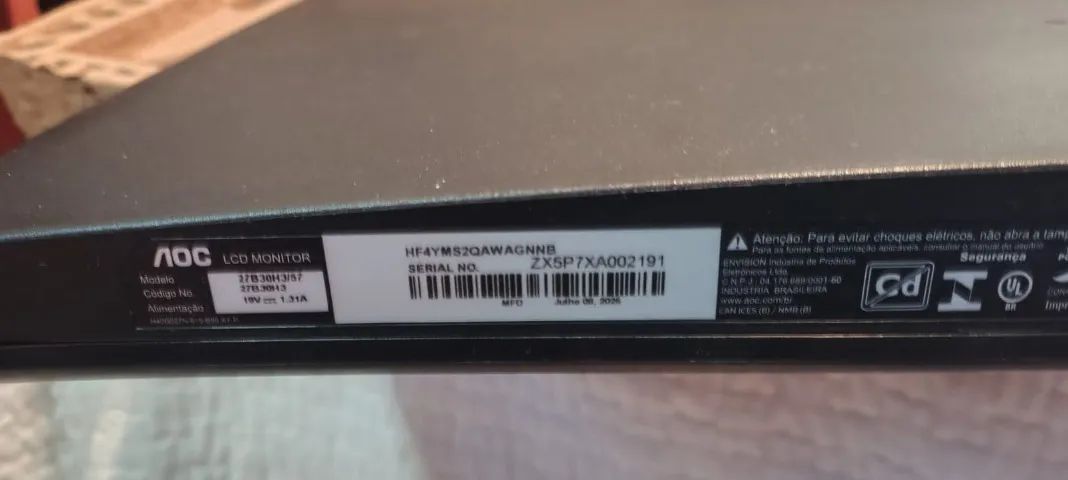 Monitor AOC 27B30H3/57, com tela LCD quebrada - Foto 3