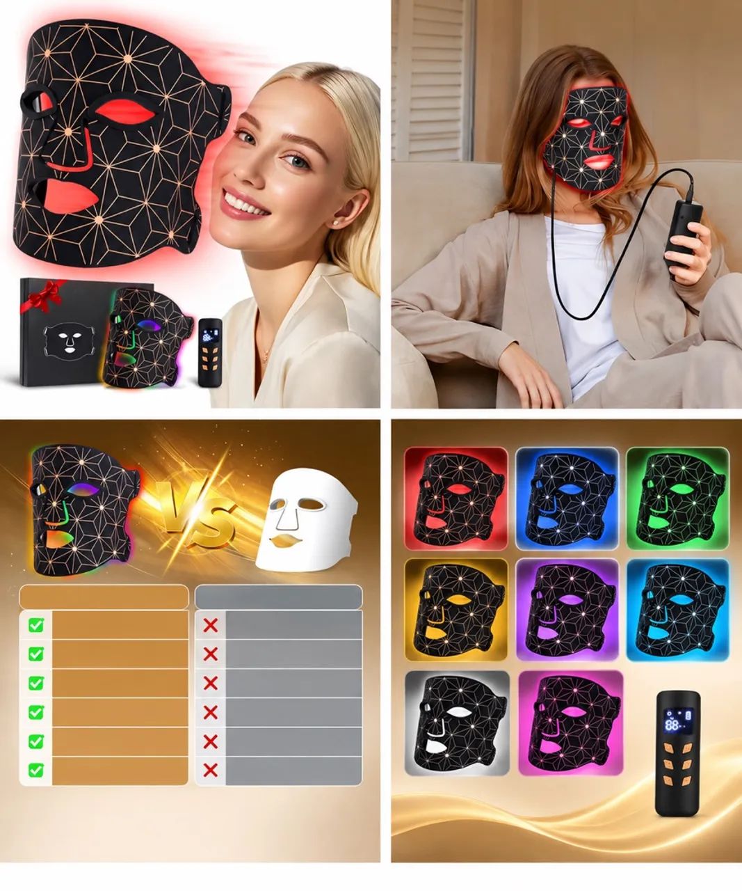 Máscara fácil led