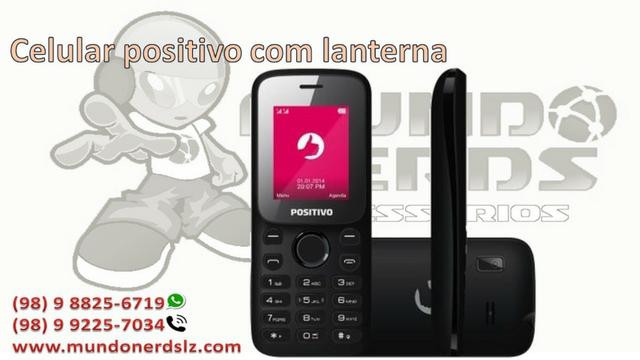 telefone celular positivo p25 2 com lanterna chips preto em são luis