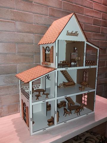 Casinha de boneca com móveis e nome!!! - Foto 6