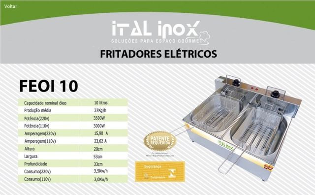 Fritador 2 Cubas 5 Litros Elétrico Ital Inox - Foto 2