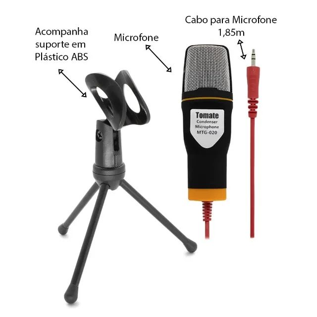 Microfone Tomate Mtg-020 Condensador Preto - Foto 2